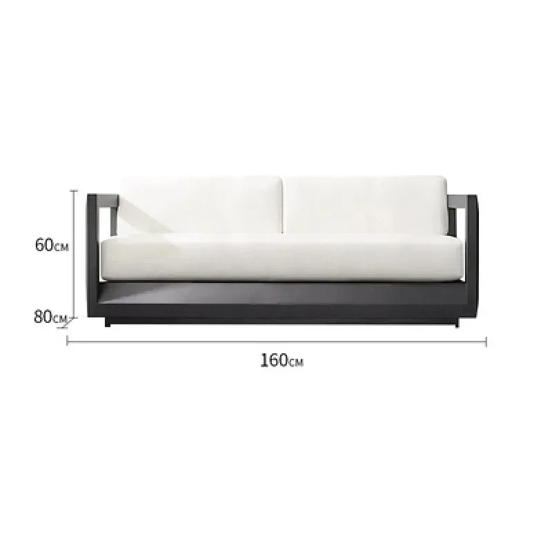 Aluminum Outdoor Sofa Furniture Set Luxury Villa Patio Leisure Sofa Chair