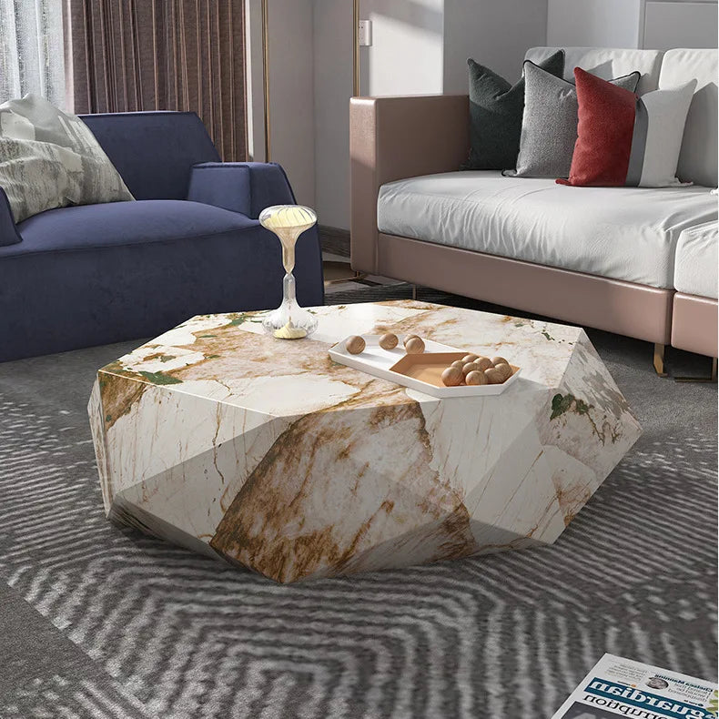 Living room creative water chestnut rock slab coffee table luxury tea table Nordic modern simple diamond rock slab coffee table