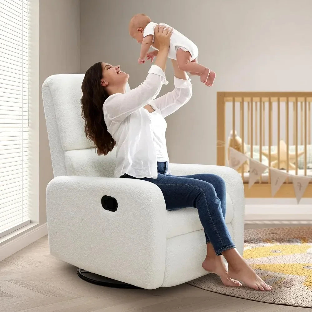 Swivel Glider Rocking Recliner Chair for Adults, Comfortable Upholstered Sofa Armchair