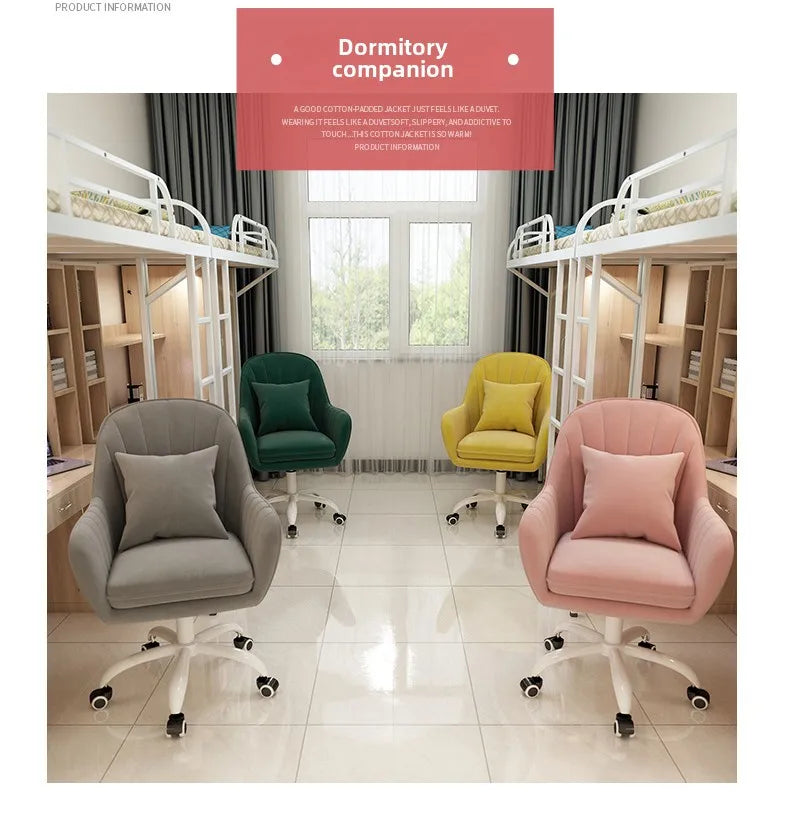 Modern Computer chair home comfort sedentary backrest casual office seat girl cute bedroom student desk turn chair