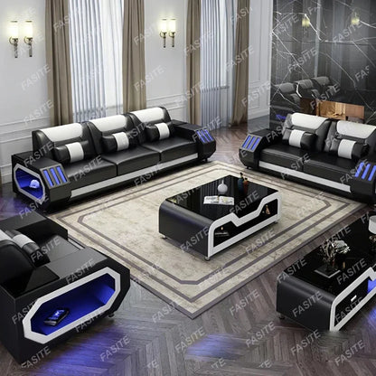 Internet celebrity modern multi-functional led living room comfortable living room reclining sofa
