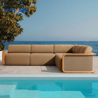 Nordic Modern Hotel Terrace Leisure Sofa Set Wicker Outdoor Garden Furniture Aluminum Frame Outdoor Use