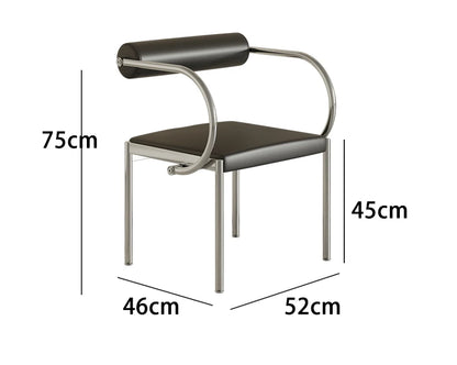 Vintage Designer Dining Chair with Stainless Steel Frame Study Room Seat Bedroom Dressing Table Makeup Stool Home Kitchen Chairs