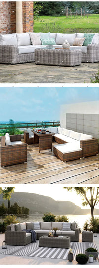 Rattan Furniture Modern Style L Shape Patio Outdoor Sofa Garden Rattan Wicker Furniture Lounge Sets