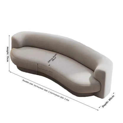 Curved Italian minimalist special-shaped sofa, small apartment living room sofa