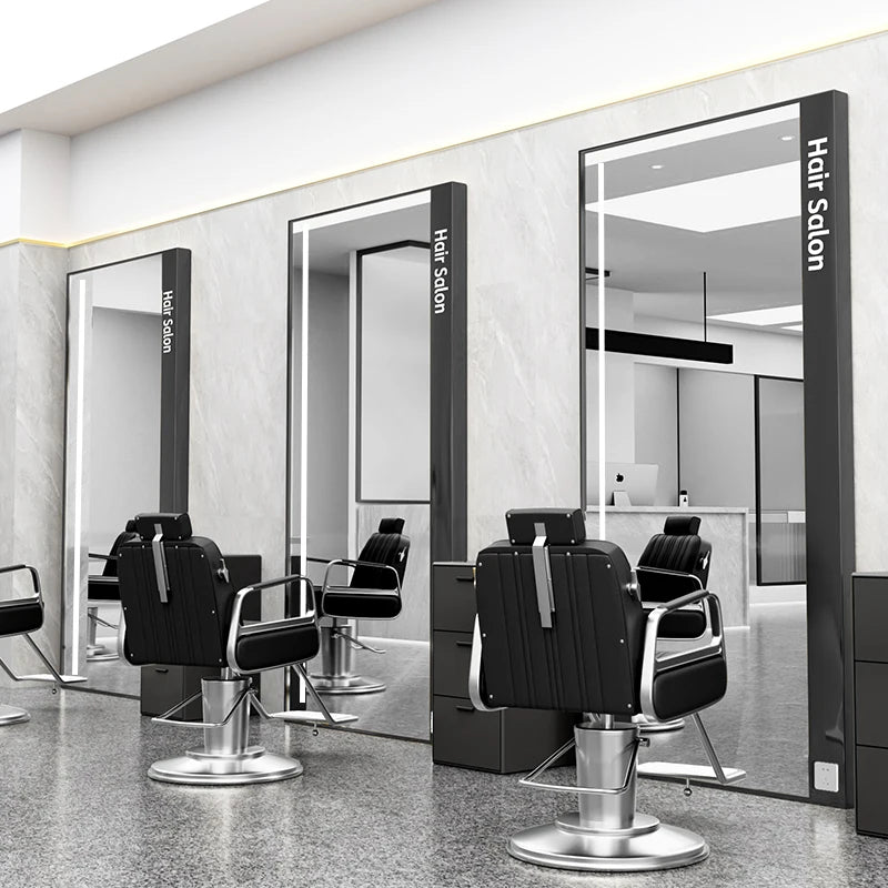 HJ Barber Shop Mirror Quick Cut Special Mirror Hair Salon Internet celebrity hair salon Full Lamp Mirror