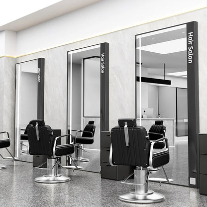 HJ Barber Shop Mirror Quick Cut Special Mirror Hair Salon Internet celebrity hair salon Full Lamp Mirror