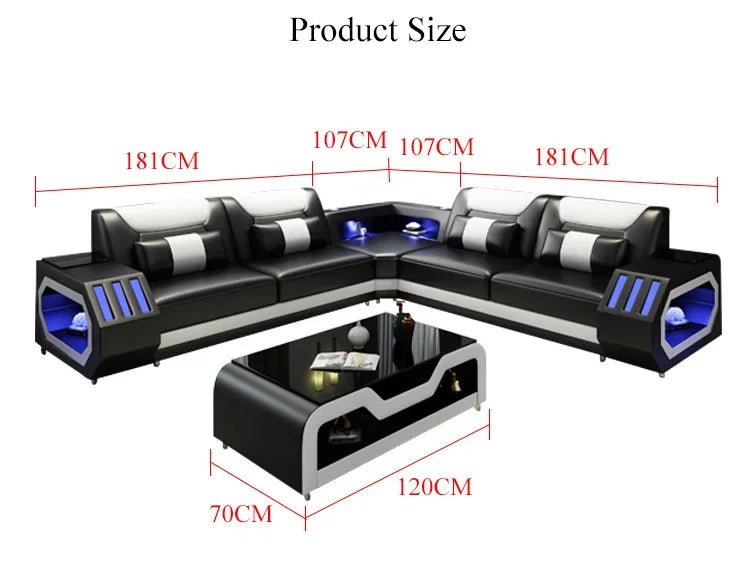 Internet celebrity modern multi-functional led living room comfortable living room reclining sofa