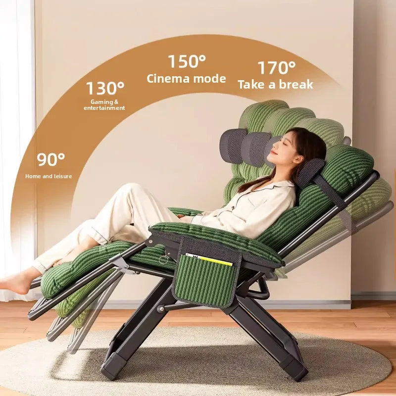 Recliner Chair Folding Lounge Nap Chair Reclining Armchair Adjustable Sofa Couch Rest Seat for Living Room Balcony Office Indoor