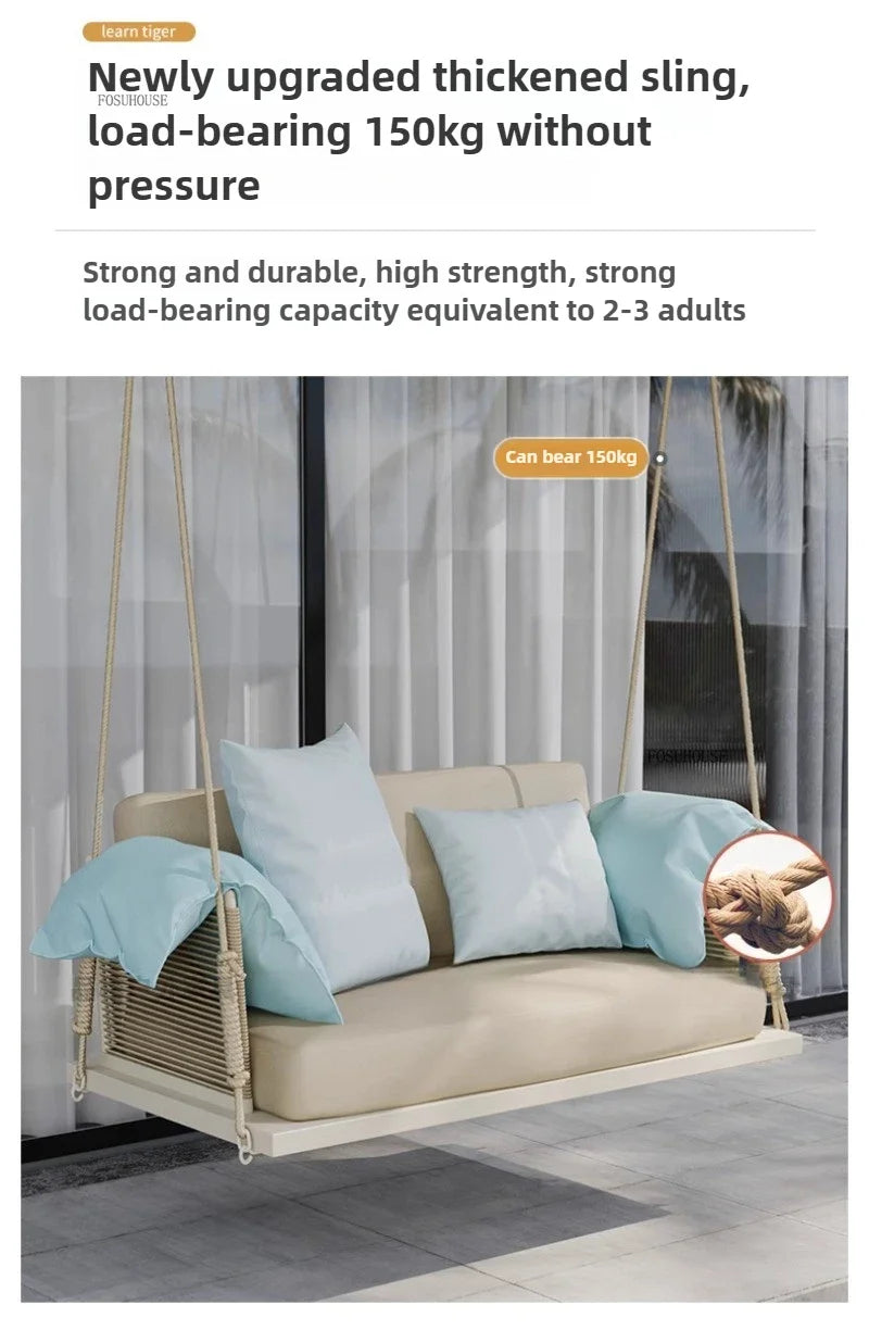 Nordic Patio Swings Indoor Balcony Hanging Basket Chair Home Single Double Rope Hanging Basket Hanging Chairs Outdoor Furniture