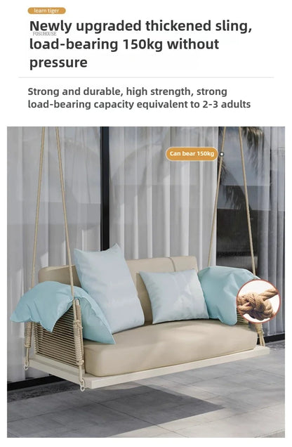 Nordic Patio Swings Indoor Balcony Hanging Basket Chair Home Single Double Rope Hanging Basket Hanging Chairs Outdoor Furniture