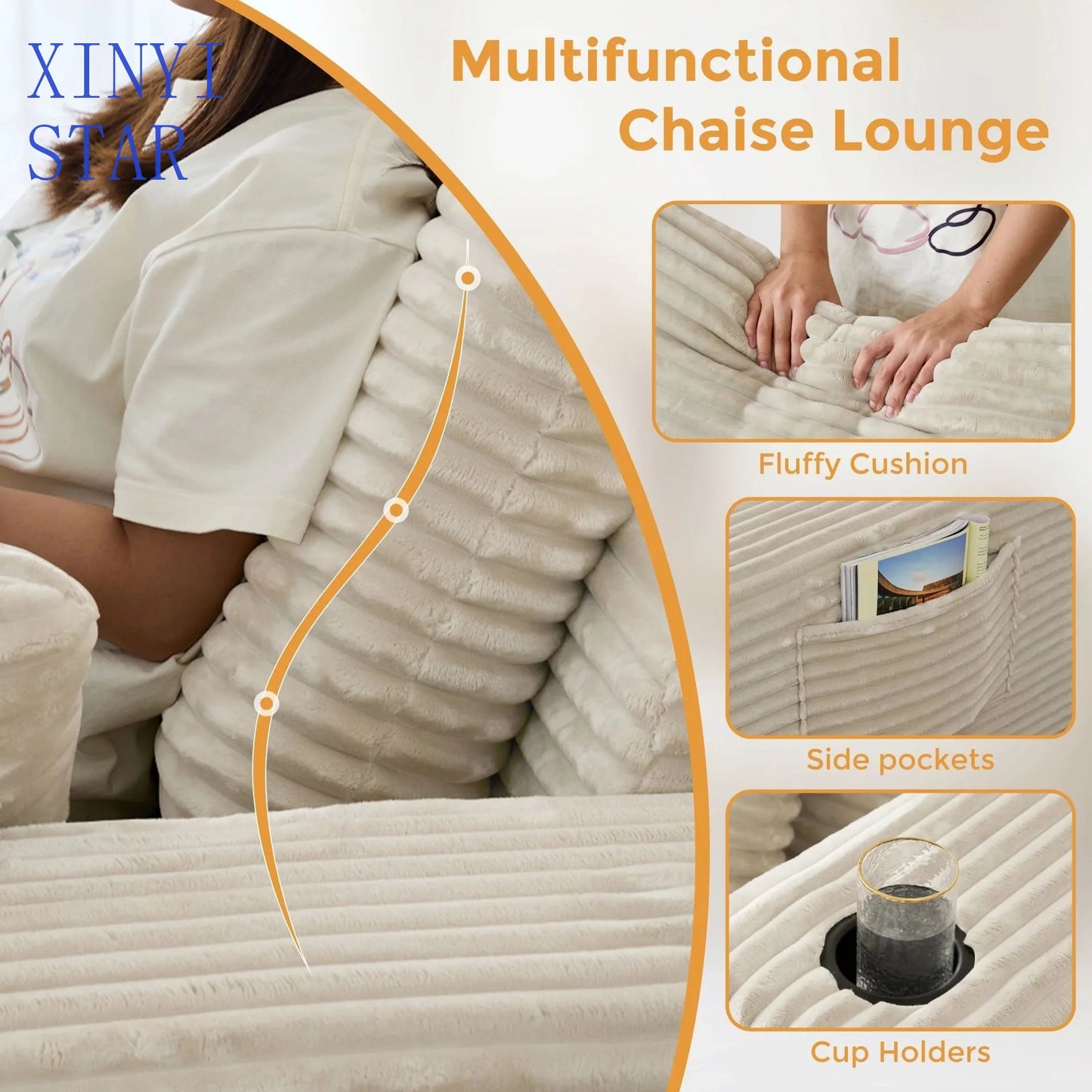Small Apartment Living Room Designer Lamb Fleece Fabric Sectional Sofa Set Stylish Ancient Middle Module Combination Vacuum