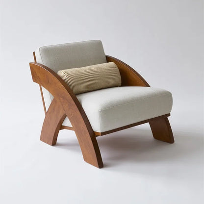 Solid wood living room sofa chair simple household balcony single chair lazy leisure chair