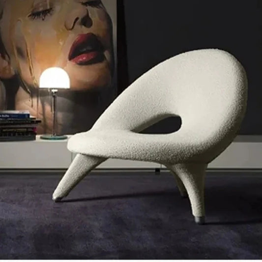 Italian Minimalist Creative Single Fabric Sofa Modern Light Luxury Home Living Room Bedroom Wingback Chair