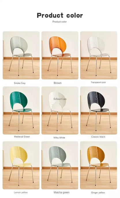 Nordic Dining Chair,home Leisure Transparent Dining Table Chair,minimalist Homestay Chair,hotel Shell Chairs, Sun Backed Chairs