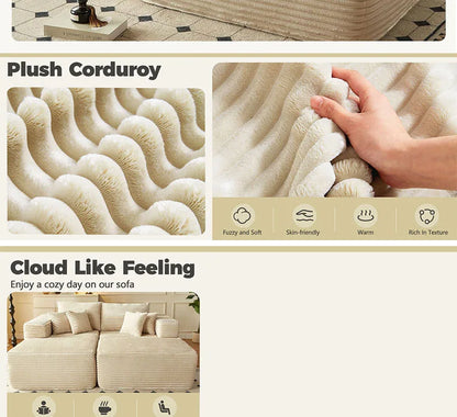 Compression sofa oversized recliner boneless  corduroy leisure chair double sofa