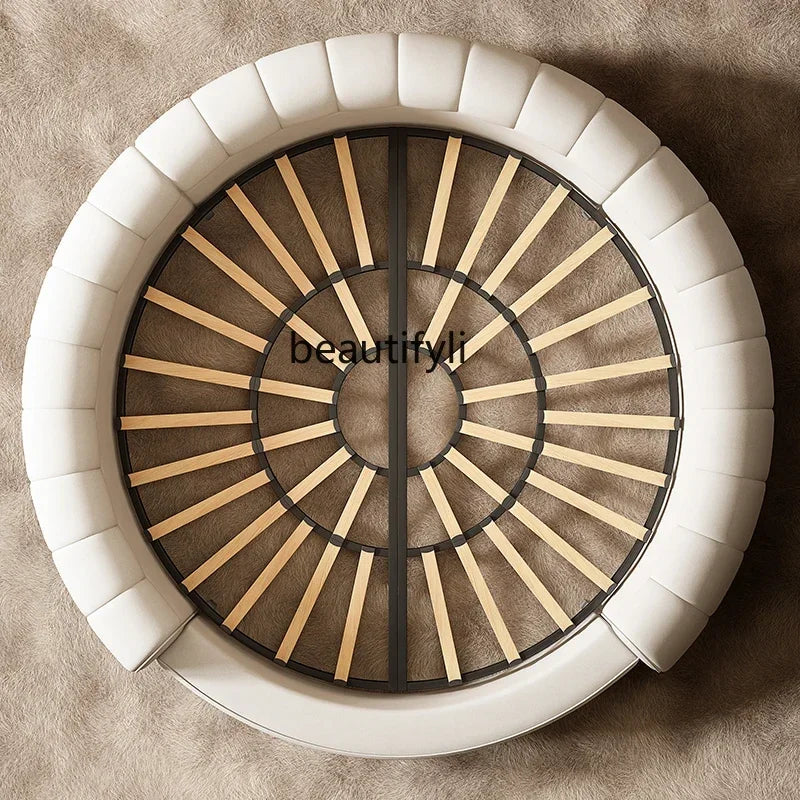 M71 round Bed Double Marriage Bed Modern Simple Home Hotel 2M Serena Large round Cream Wind Bed in Master Bedroom