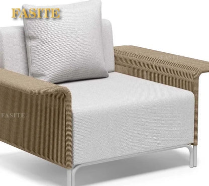 Outdoor Sofa Rattan Courtyard Garden Waterproof and Sunscreen Villa Sofa Simple Combination Rattan Furniture