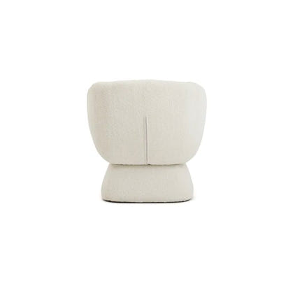 White Boucle swivel Chair, Solid Wood Frame, Modern Leisure Armchair, Ideal for Living Room & Bedroom