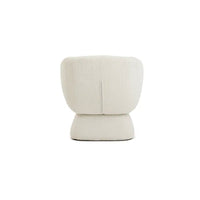 White Boucle swivel Chair, Solid Wood Frame, Modern Leisure Armchair, Ideal for Living Room & Bedroom