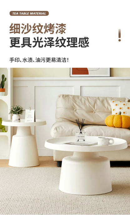 Cream Apartment Nordic Coffee Table Living Room Small Apartment Simple Internet Celebrity Wrought Iron Modern Round Ma