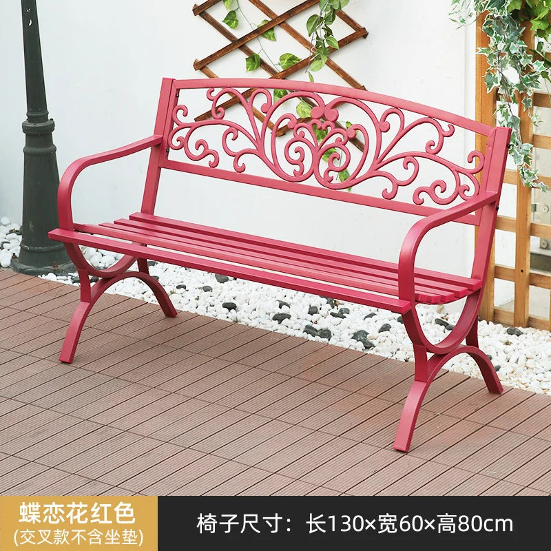 Practical Rustic Waterproof Furniture Cast IronBackrest  Iron Public Leisure Seating Metal Outdoor Garden Patio Park Bench