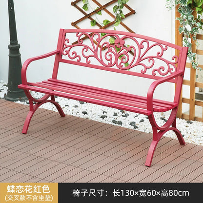 Practical Rustic Waterproof Furniture Cast IronBackrest  Iron Public Leisure Seating Metal Outdoor Garden Patio Park Bench