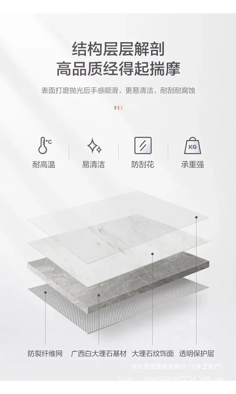 Light luxury modern coffee table microcrystalline stone high-end home high-end new living room villa marble lengthening