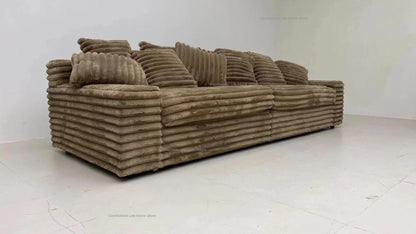 Nordic Cloud Lazy Sofa Thick Corduroy Texture Extra Wide Seat Depth Design Vacuum Compressed Packaging A Must-Have for Home