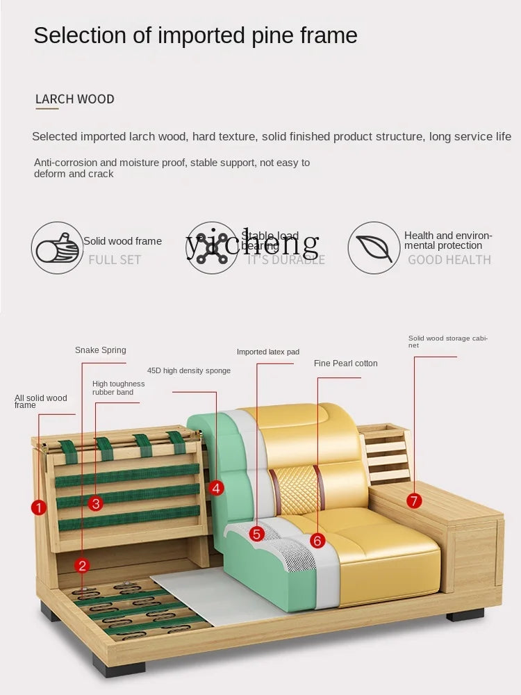 Leather Sofa Modern Simple Living Room Small Apartment Latex Storage Top Layer Leather Sofa