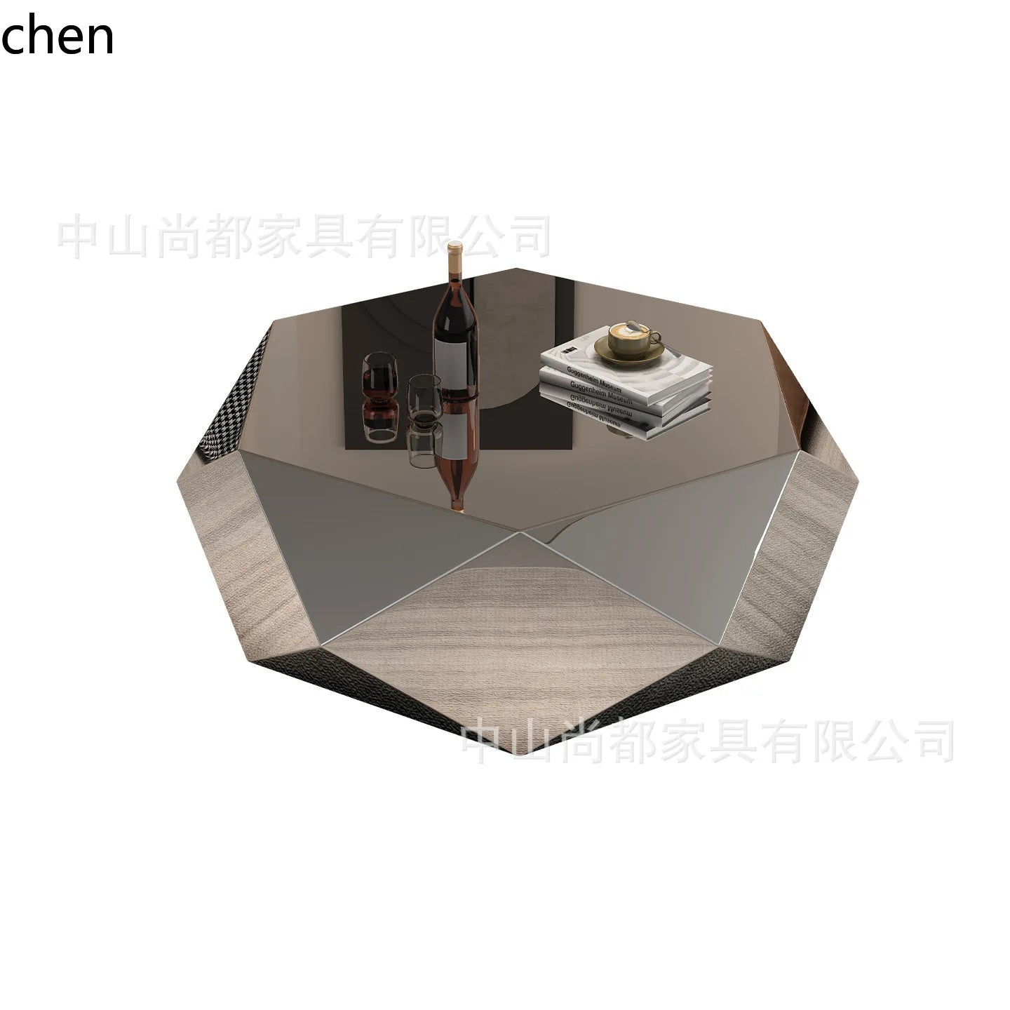CZ Modern Minimalist Stainless Steel Diamond Coffee Table Simple Furniture Supplies