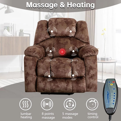 Large Power Lift Recliner with Massage and Heat for Elderly, Heavy Duty Lift Recliner for Seniors with USB Port, 2, Customized
