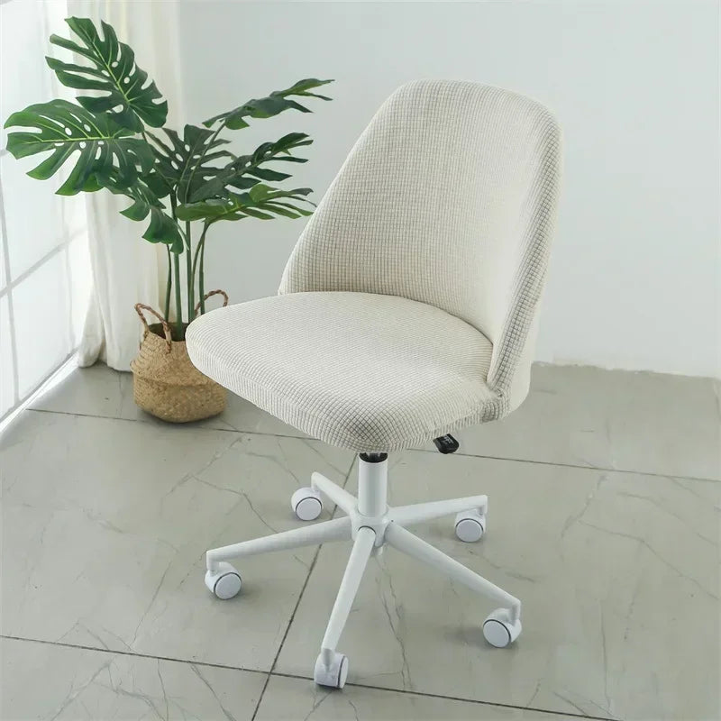 Pure Color Curved Chair Cover Polar Fleece Duckbill Chair Cover Chair Slipcover Elastic Seat Covers for Kitchen Hotel Office