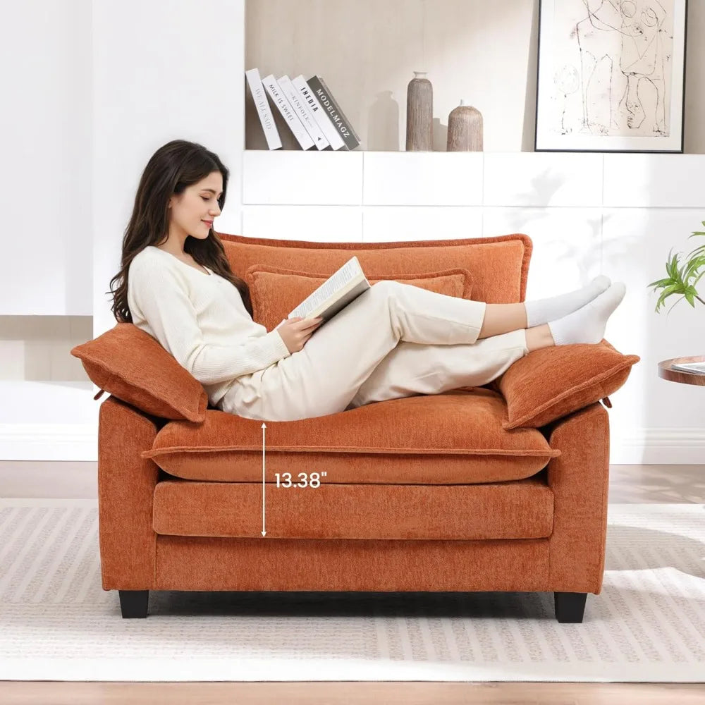 Modern Oversized Accent Chair,44" Chenille Cloud Sofa Chair with Deep Seat,Upholstered Armchair with Extra