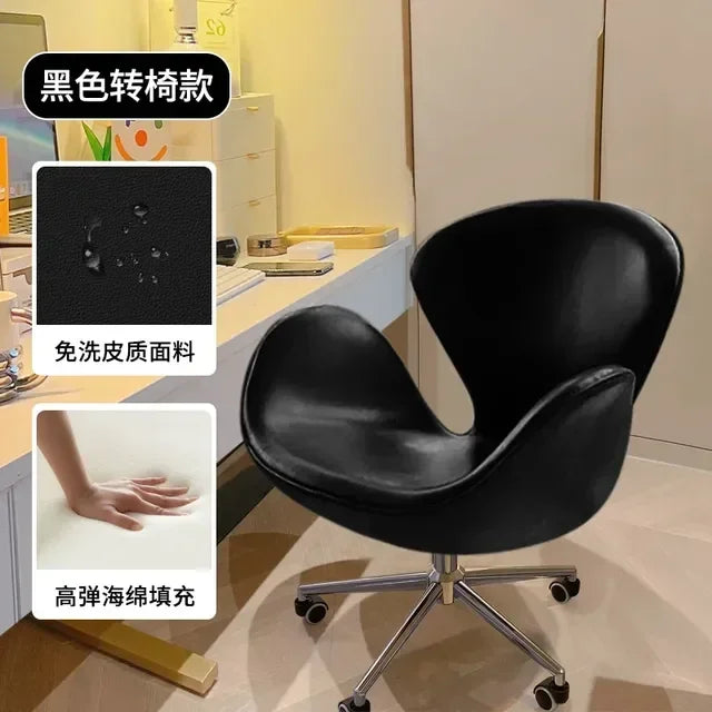 New Computer Chair, Home Bedroom Girls Makeup Chair, Comfortable Sedentary Dressing Table Stool, Sherpa Lift Swivel Chair