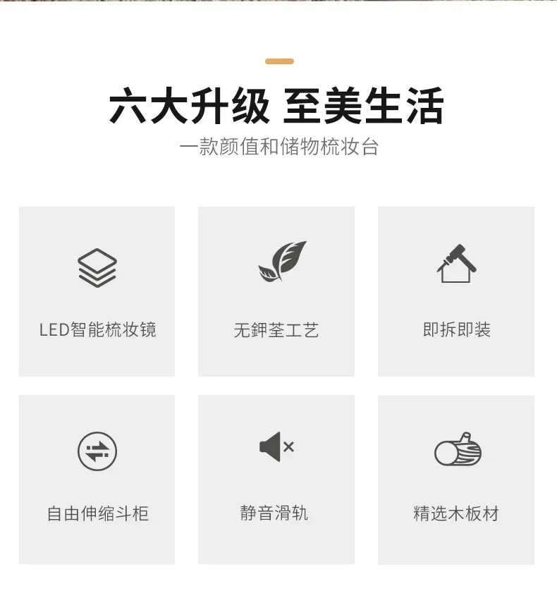 Luxury Charm Dressing Table Luxury Nordic Salon Drawer Nordic Dressing Table Mirror Chair Storage Coiffeuse Furniture Makeup