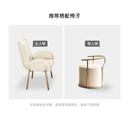 Light luxury rock slab table and chair combination modern minimalist design, creative high-end villa office tea table