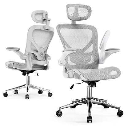 Ergonomic Mesh Office Chair, Flip Arms, Adjustable Headrest Lumbar & 90-120° Rocking Function, Customized