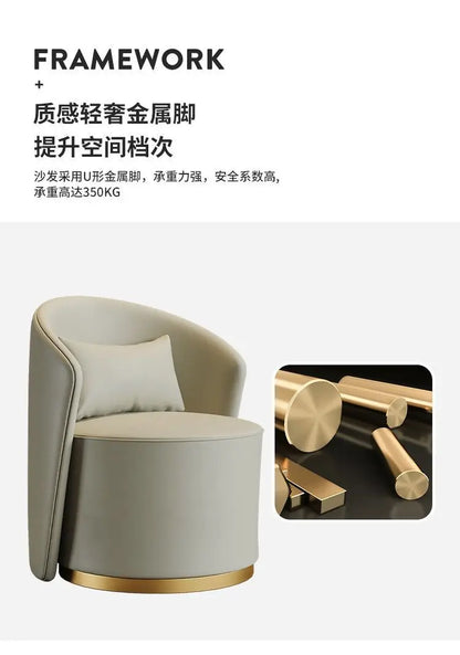 Custom.Light Luxury Modern Single Sofa Chair Hotel Sales Office Reception Beauty Salon Balcony Leisure Negotiation Table and