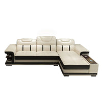Modern Style Multifunctional Sofa Single Seat L-Shaped Combination Sofa With Massage Chair Leather Sofa Set With Speaker