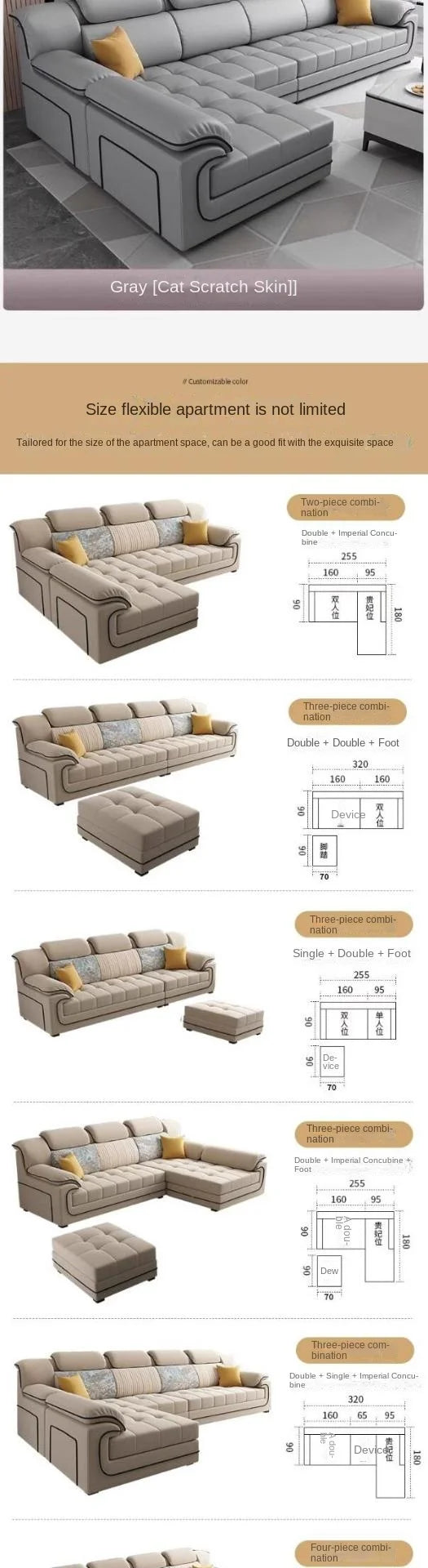 Designer Beige European Sofas Waterproof Design Luxury Modular Lazy Sofas Lounges Salon Lazy Divano Letto Living Room Furniture