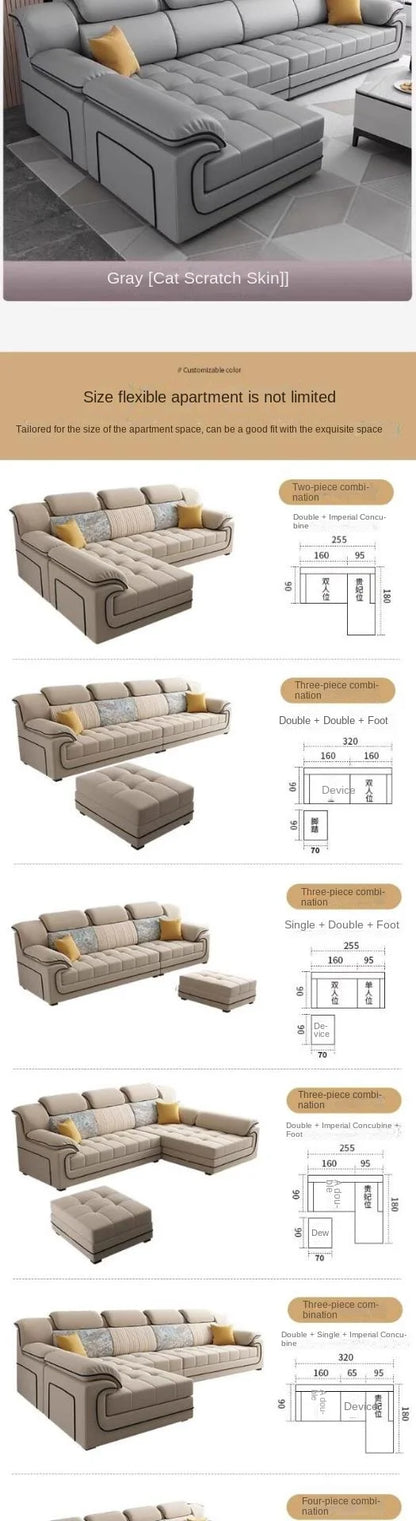 Designer Beige European Sofas Waterproof Design Luxury Modular Lazy Sofas Lounges Salon Lazy Divano Letto Living Room Furniture