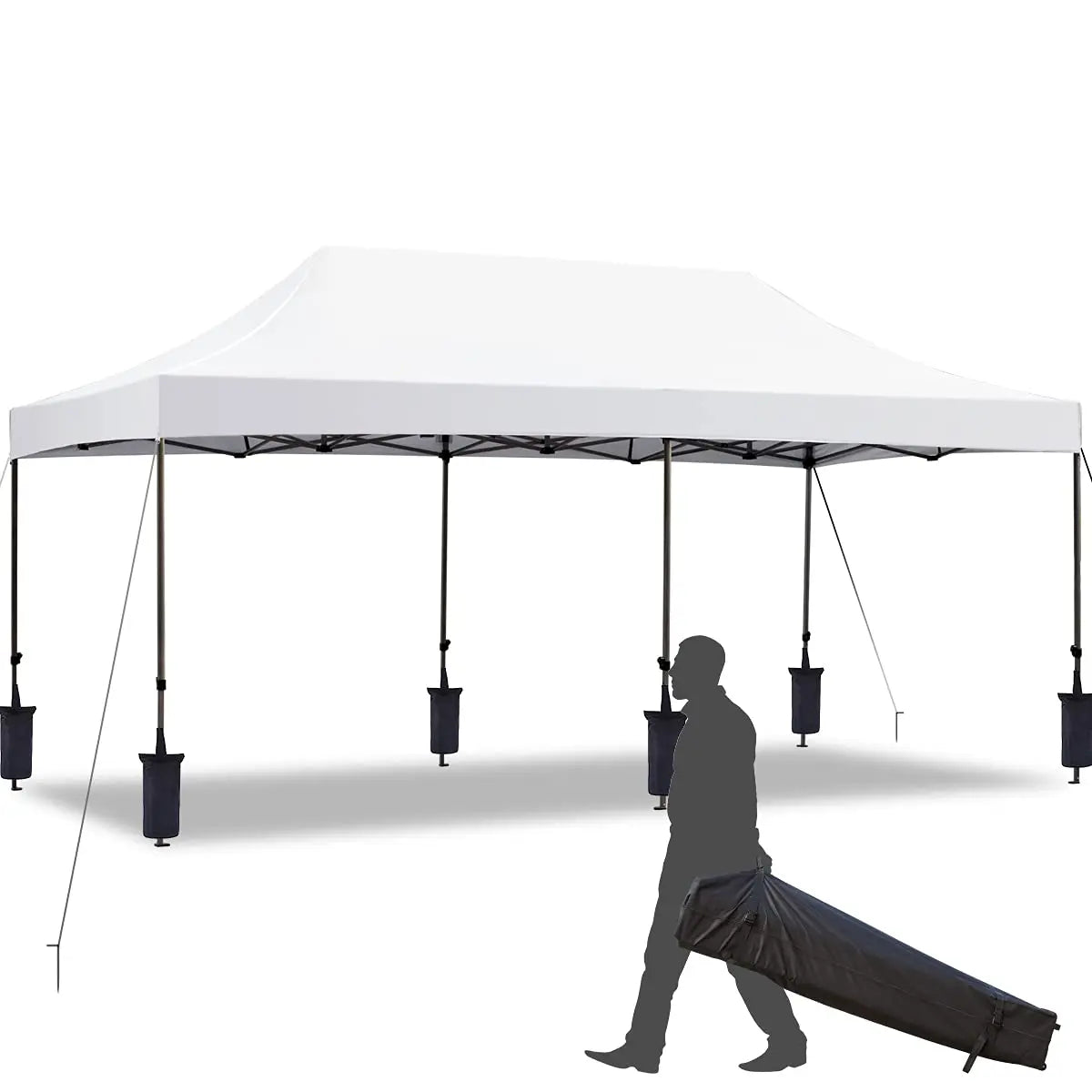 10x20 Pop Up Canopy Tent Commercial Instant Waterproof UV Protection Outdoor Party Event Festival White Custom