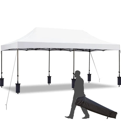 10x20 Pop Up Canopy Tent Commercial Instant Waterproof UV Protection Outdoor Party Event Festival White Custom