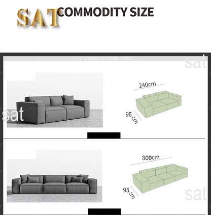 /Italian simple square multiperson combination sofa Nordic creative corner highend living room fabric sofa