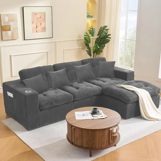 105 Inch Cloud Sectional Couch Modern Modular Sectional Sofa with Deep Seat - L Shaped Comfy 3 Seater Sectional Couches