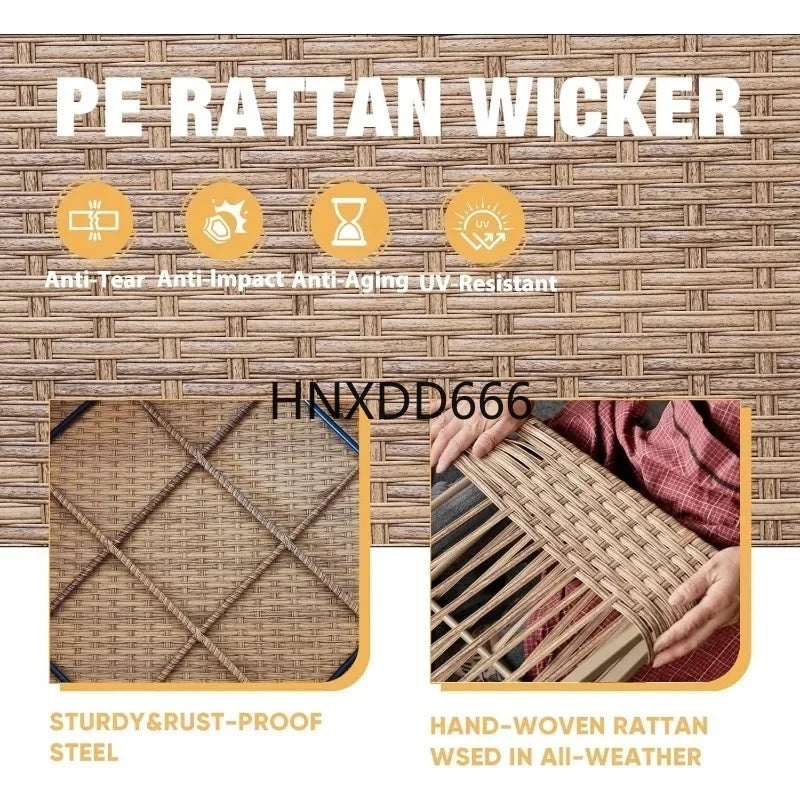 yss 7-Piece Outdoor Rattan Wicker Sofa Set, Sectional Patio Conversation Furniture with Thick Cushions for Garden,