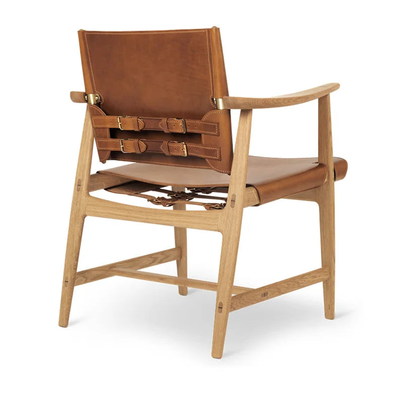 Light Luxury Living Room Chair Saddle Leather Dining Chair Dining Chairs Ash Wood Backrest Chairs Home Bedroom Study Chairs