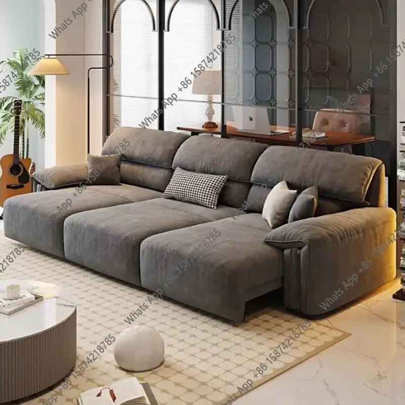 N67 Design Extendable Electric Recliner Sofa Living Room Lazy Lounges Electric Recliner Sofa Nordic Modern Divano Home Furniture