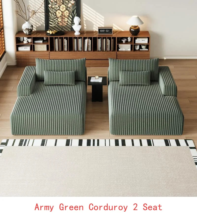 102" Oversized Sectional Couch with No Assembly, Cloud Plush Loveseat, 2 Removable Ottomans, Fluffy Modern Sleeper Chair for